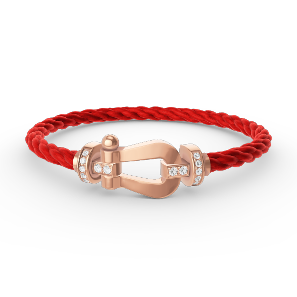 [⭐Luxery]FORCE LARGE HORSESHOE HALF DIAMOND BRACELET ROSE GOLD