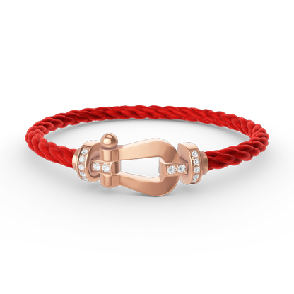 [⭐Luxery]FORCE LARGE HORSESHOE HALF DIAMOND BRACELET ROSE GOLD