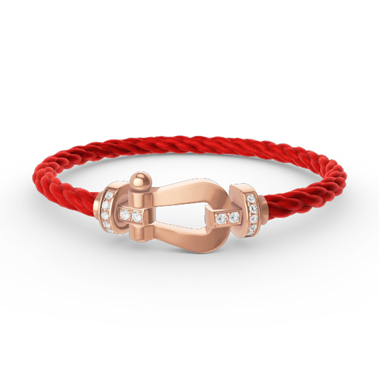 [⭐Luxery]FORCE LARGE HORSESHOE HALF DIAMOND BRACELET ROSE GOLD