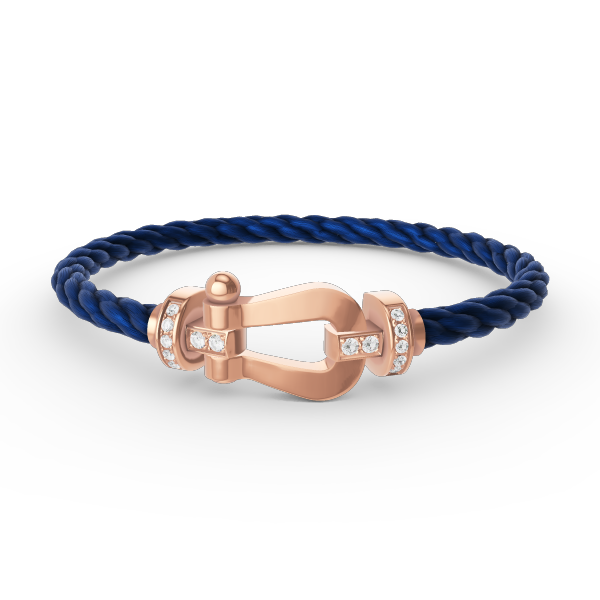 [⭐Luxery]FORCE LARGE HORSESHOE HALF DIAMOND BRACELET ROSE GOLD