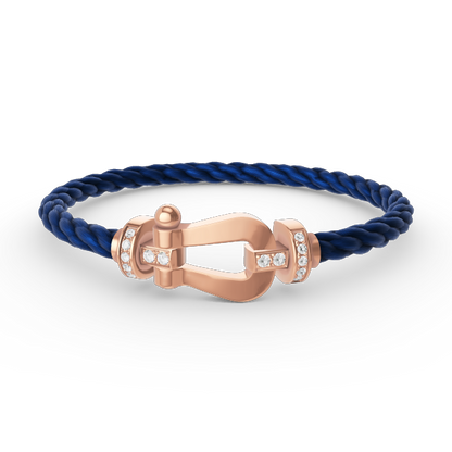 [⭐Luxery]FORCE LARGE HORSESHOE HALF DIAMOND BRACELET ROSE GOLD