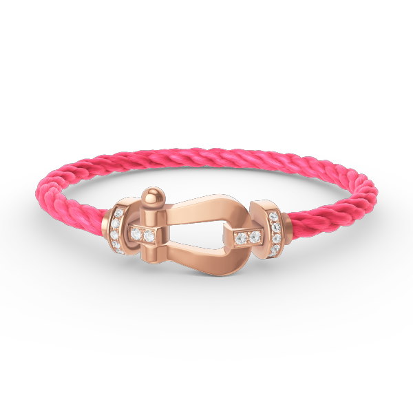 [⭐Luxery]FORCE LARGE HORSESHOE HALF DIAMOND BRACELET ROSE GOLD