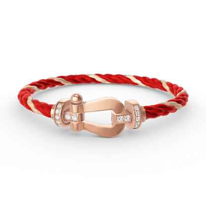 [⭐Luxery]FORCE LARGE HORSESHOE HALF DIAMOND BRACELET ROSE GOLD