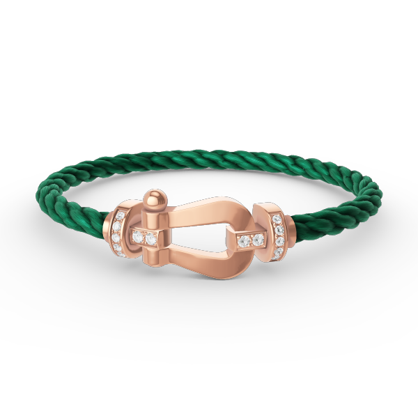 [⭐Luxery]FORCE LARGE HORSESHOE HALF DIAMOND BRACELET ROSE GOLD