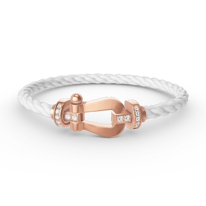 [⭐Luxery]FORCE LARGE HORSESHOE HALF DIAMOND BRACELET ROSE GOLD