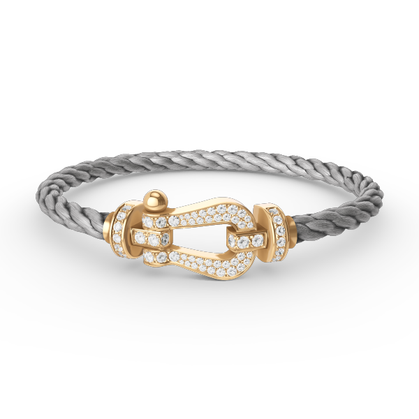 [⭐Luxery]FORCE LARGE HORSESHOE FULL DIAMOND BRACELET GOLD
