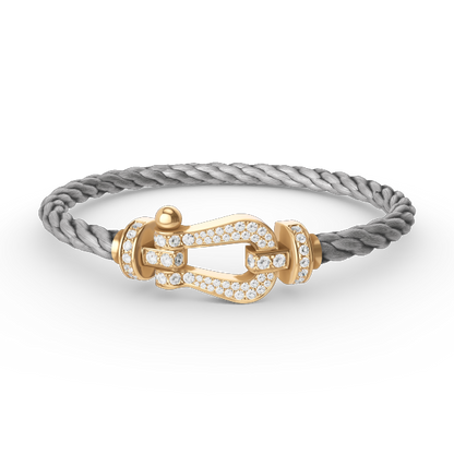 [⭐Luxery]FORCE LARGE HORSESHOE FULL DIAMOND BRACELET GOLD