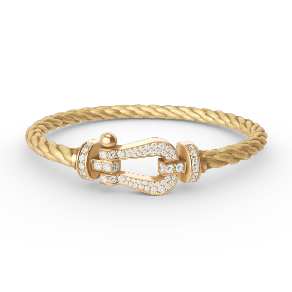 [⭐Luxery]FORCE LARGE HORSESHOE FULL DIAMOND BRACELET GOLD