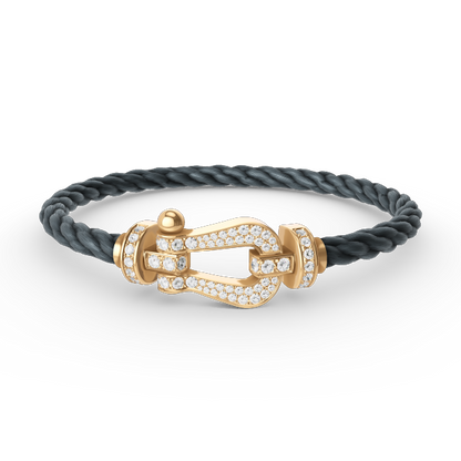 [⭐Luxery]FORCE LARGE HORSESHOE FULL DIAMOND BRACELET GOLD