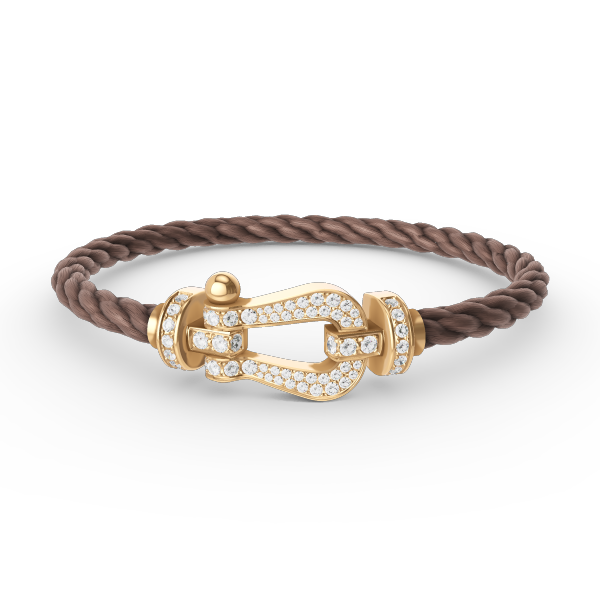 [⭐Luxery]FORCE LARGE HORSESHOE FULL DIAMOND BRACELET GOLD