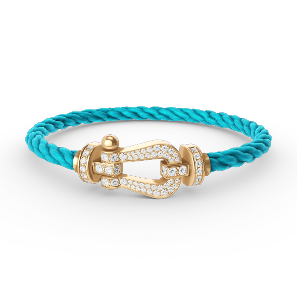 [⭐Luxery]FORCE LARGE HORSESHOE FULL DIAMOND BRACELET GOLD