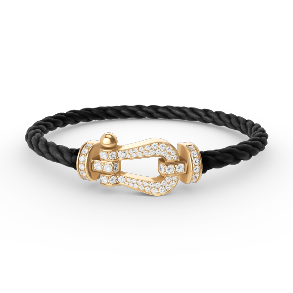 [⭐Luxery]FORCE LARGE HORSESHOE FULL DIAMOND BRACELET GOLD
