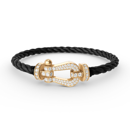 [⭐Luxery]FORCE LARGE HORSESHOE FULL DIAMOND BRACELET GOLD