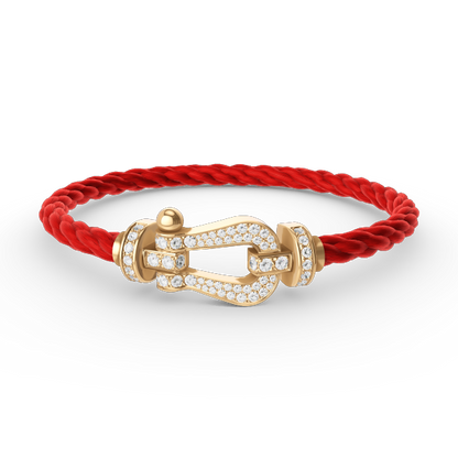 [⭐Luxery]FORCE LARGE HORSESHOE FULL DIAMOND BRACELET GOLD
