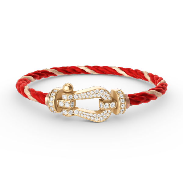 [⭐Luxery]FORCE LARGE HORSESHOE FULL DIAMOND BRACELET GOLD