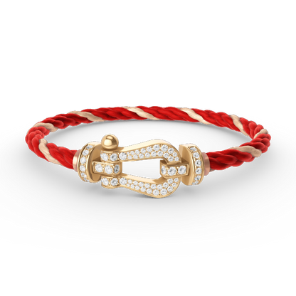[⭐Luxery]FORCE LARGE HORSESHOE FULL DIAMOND BRACELET GOLD