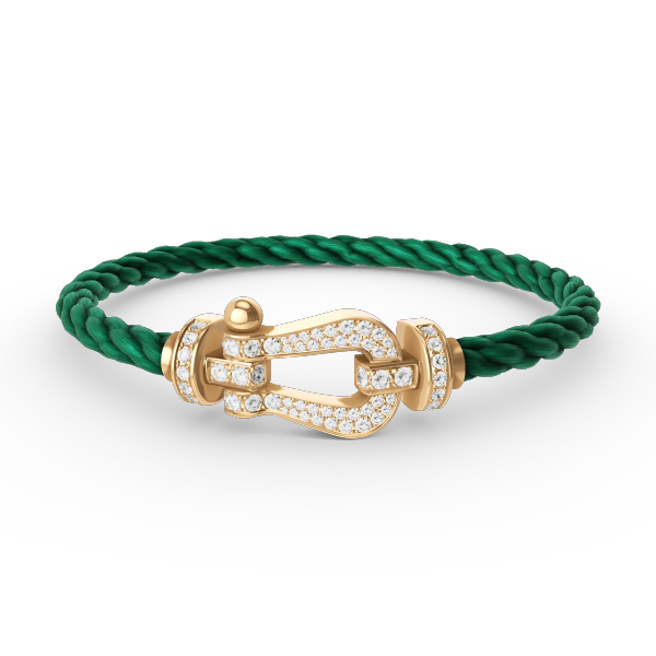 [⭐Luxery]FORCE LARGE HORSESHOE FULL DIAMOND BRACELET GOLD