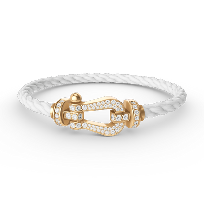 [⭐Luxery]FORCE LARGE HORSESHOE FULL DIAMOND BRACELET GOLD