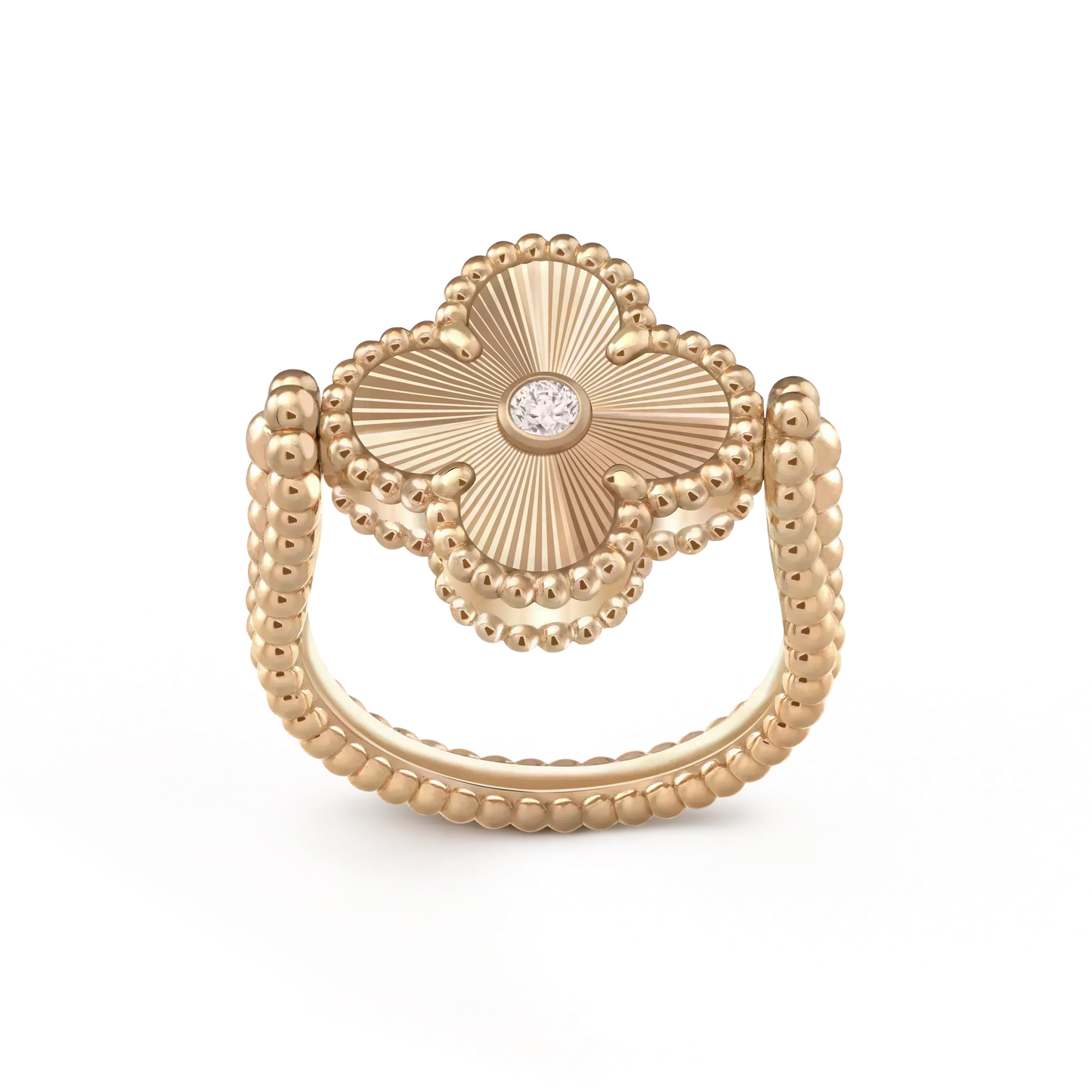 [⭐Luxery]CLOVER RIVERSIBLE ROSE GOLD RING
