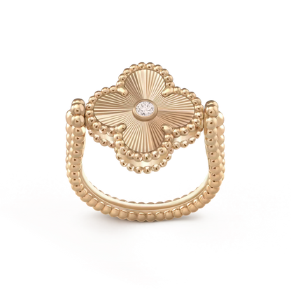 [⭐Luxery]CLOVER RIVERSIBLE ROSE GOLD RING