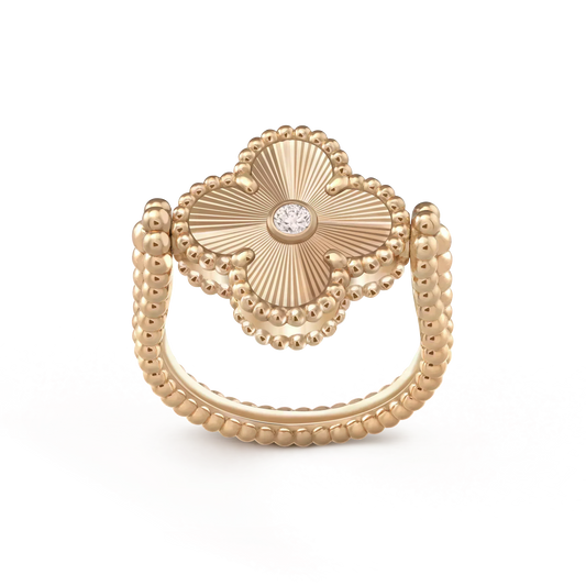 [⭐Luxery]CLOVER RIVERSIBLE ROSE GOLD RING