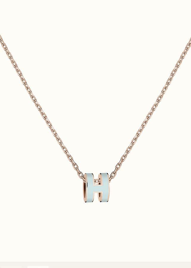 [⭐Luxery]POP H LIGHT BLUE NECKLACE