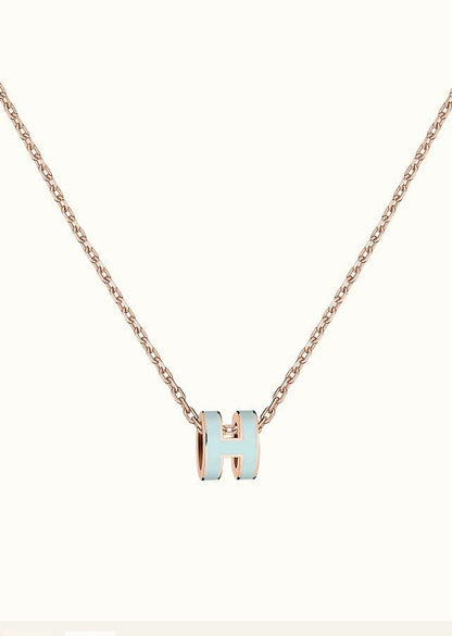 [⭐Luxery]POP H LIGHT BLUE NECKLACE