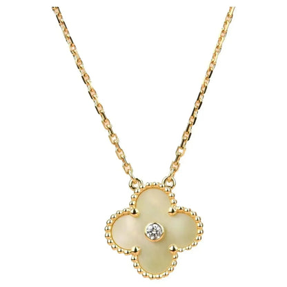 [⭐Luxery]CLOVER 15MM DIAMOND GOLD MOTHER OF PEARL NECKLACE