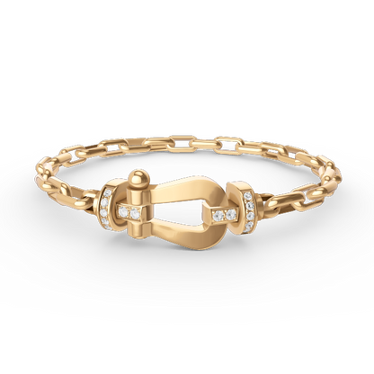 [⭐Luxery]FORCE LARGE HORSESHOE CLASP  METAL BRACELET