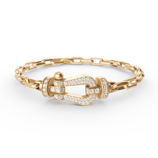 [⭐Luxery]FORCE LARGE HORSESHOE CLASP  METAL BRACELET