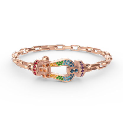 [⭐Luxery]FORCE LARGE HORSESHOE CLASP  METAL BRACELET