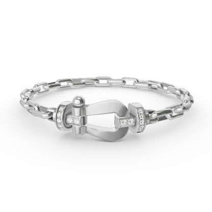 [⭐Luxery]FORCE LARGE HORSESHOE CLASP  METAL BRACELET