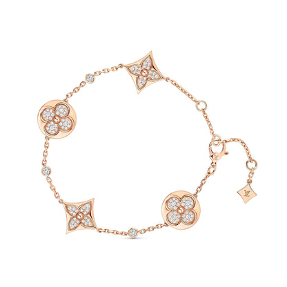 [⭐Luxery]STAR AND SUN 4 MOTIFS GOLD DIAMONDS BRACELET