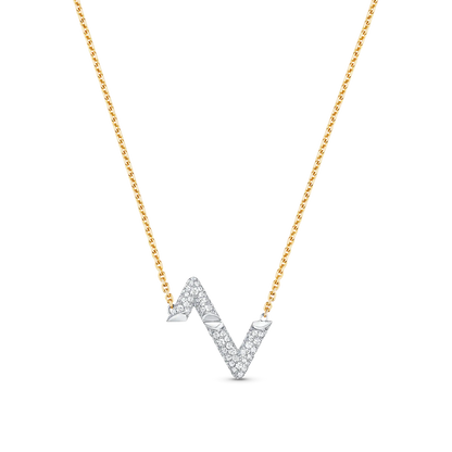 [⭐Luxery]VOLT SILVER DIAMOND PEDANT NECKLACE