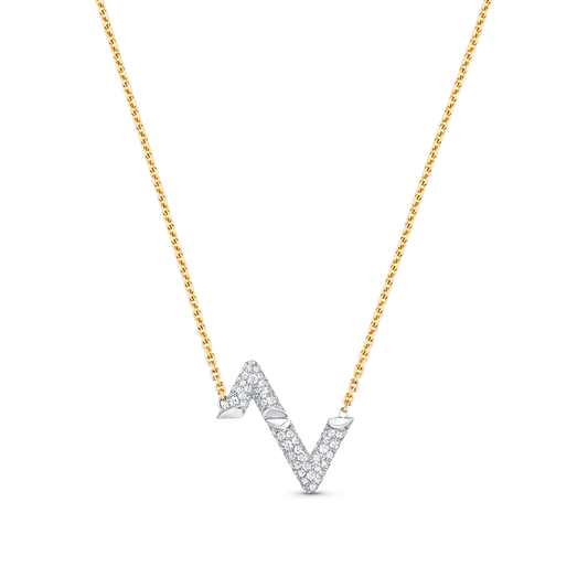 [⭐Luxery]VOLT SILVER DIAMOND PEDANT NECKLACE