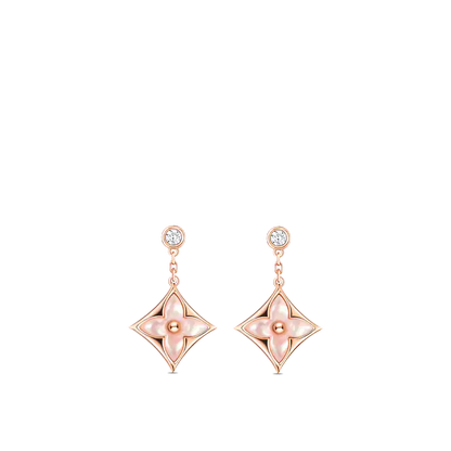[⭐Luxery]DOUBLE STAR PINK GOLD MOP DROP EARRINGS
