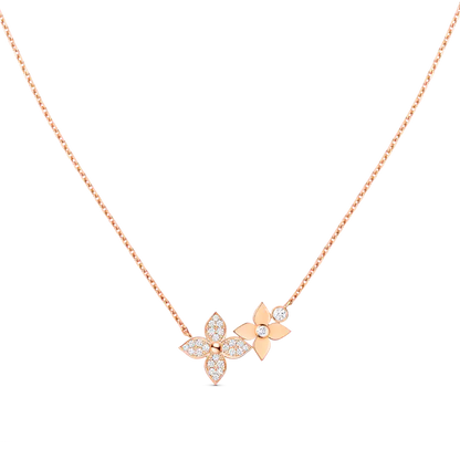 [⭐Luxery]STAR BLOSSOM NECKLACE PINK GOLD DIAMONDS