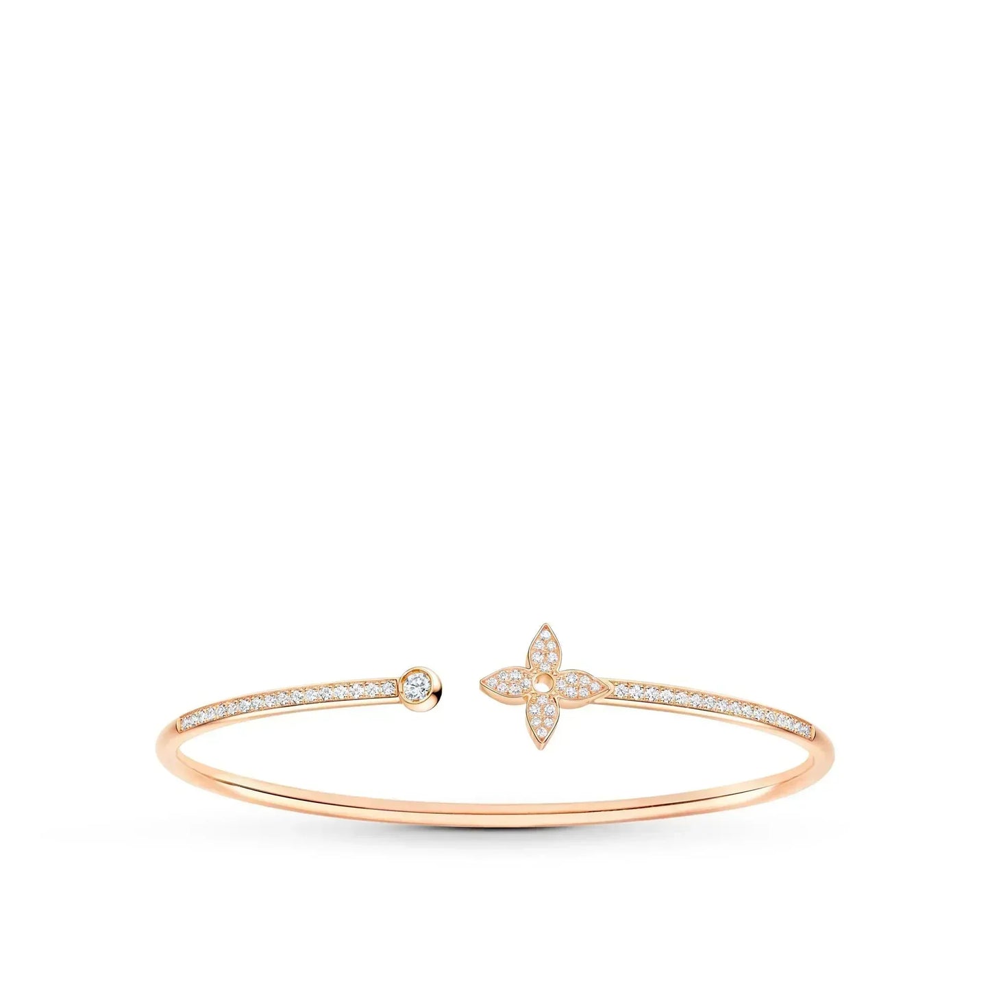 [⭐Luxery]IDYLLE PINK GOLD OPEN BRACELET DIAMOND PAVED