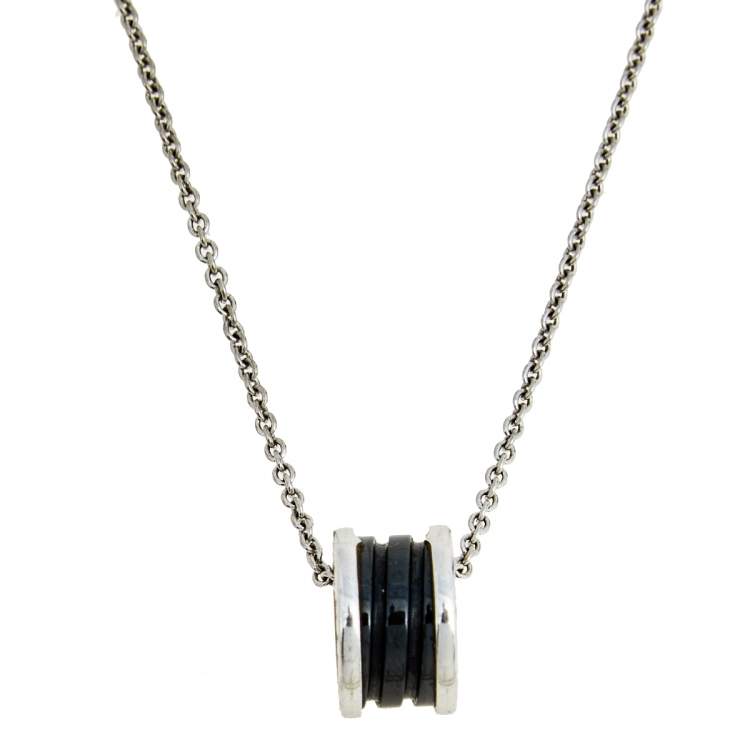 [⭐Luxery]ZERO 1 BLACK CERAMIC SILVER NECKLACE