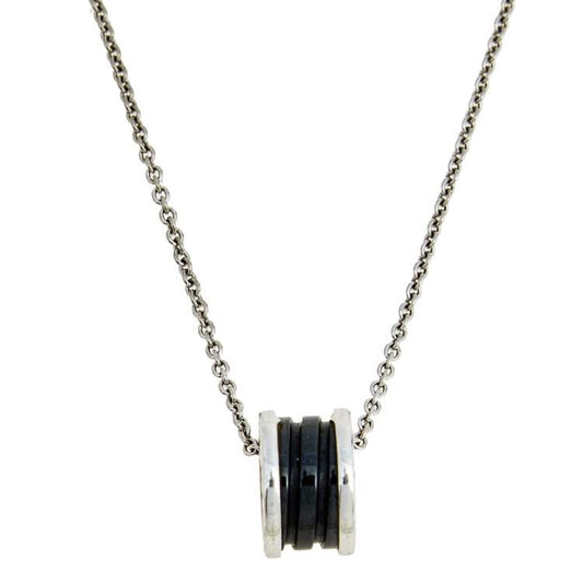 [⭐Luxery]ZERO 1 BLACK CERAMIC SILVER NECKLACE
