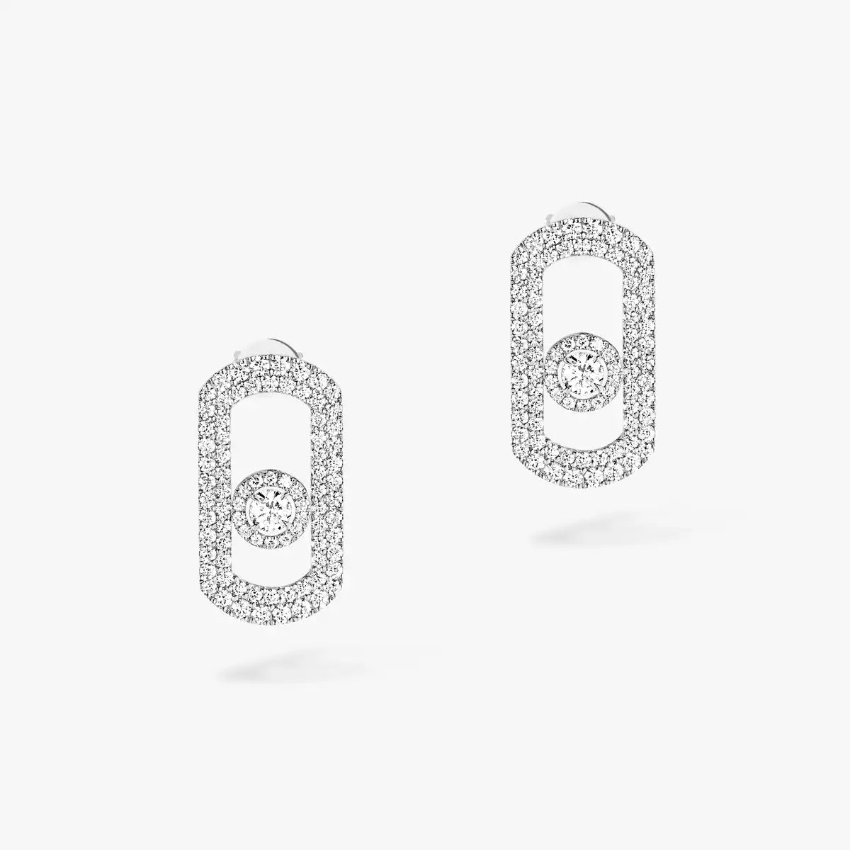 [⭐Luxery]So Move Pave_-Set Diamond Earrings in Silver