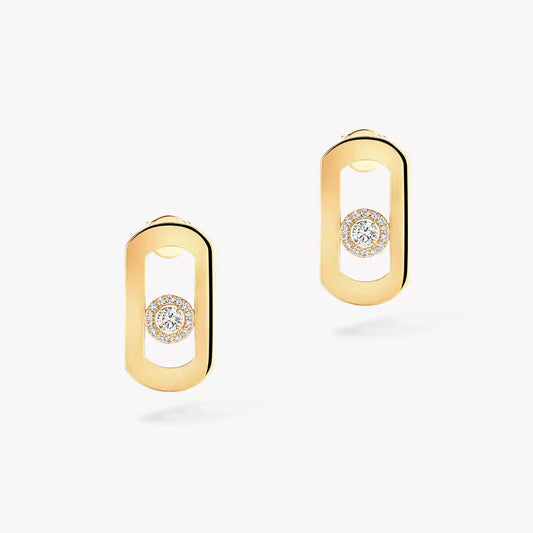 [⭐Luxery]So Move Diamond Earrings in Yellow Gold
