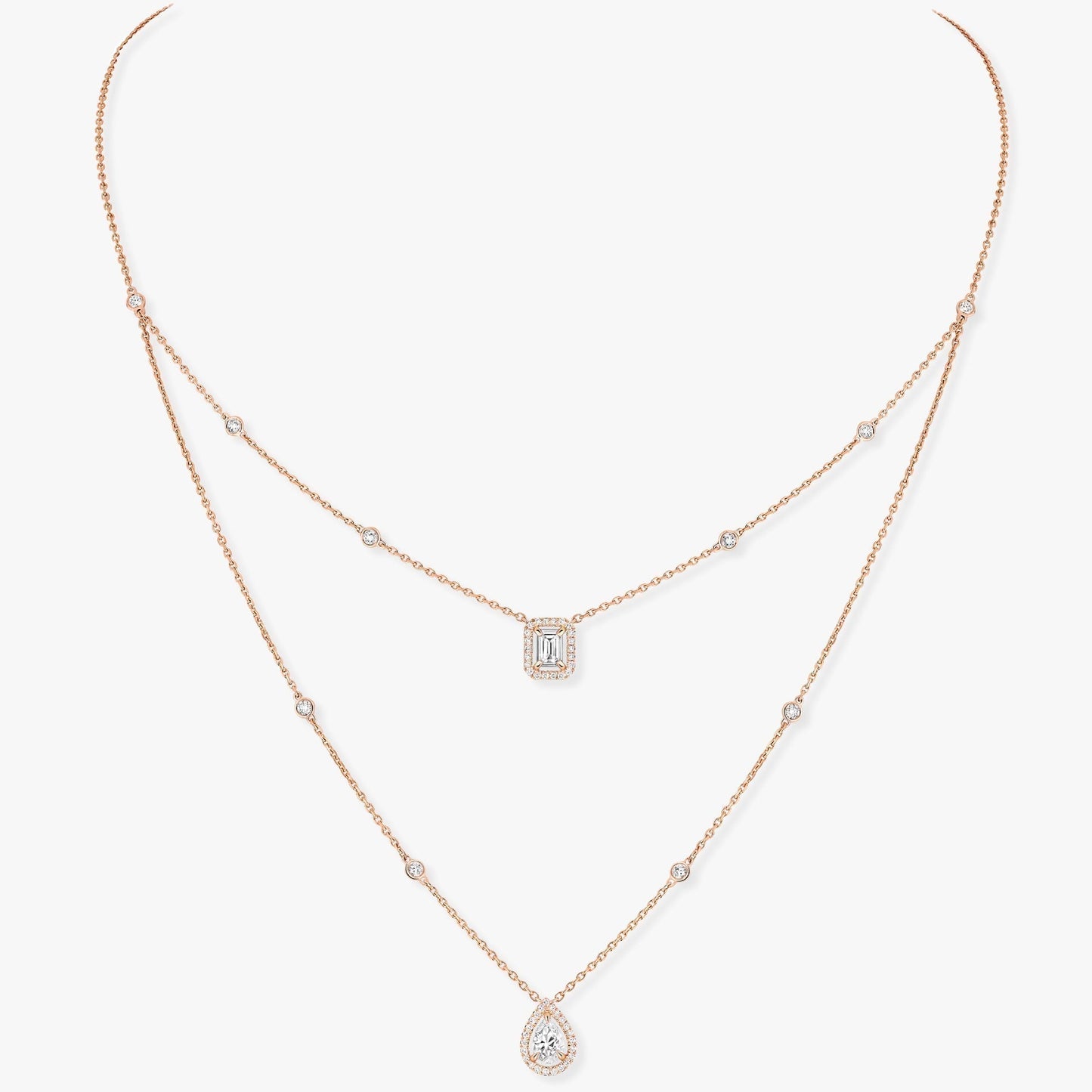 [⭐Luxery]MY TWIN 2 ROW DIAMOND NECKLACE