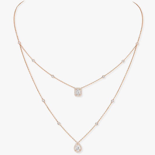 [⭐Luxery]MY TWIN 2 ROW DIAMOND NECKLACE