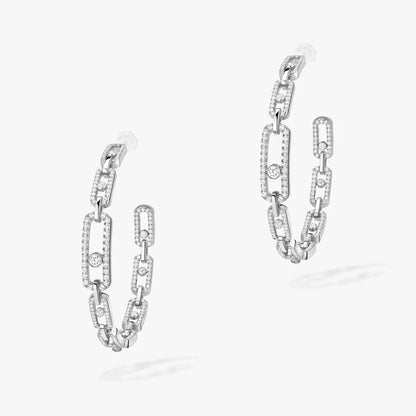 [[⭐Luxery]Move Link Diamond Hoop Earrings