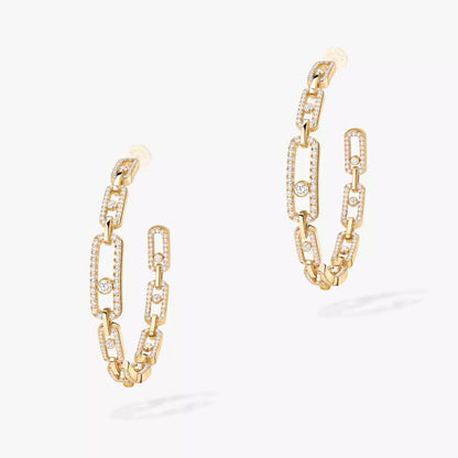 [[⭐Luxery]Move Link Diamond Hoop Earrings