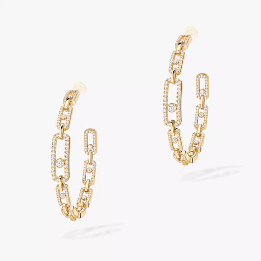 [[⭐Luxery]Move Link Diamond Hoop Earrings