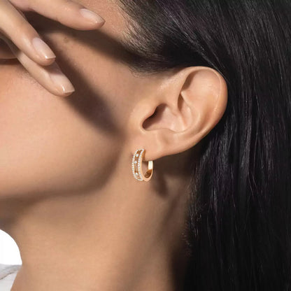 [⭐Luxery]Diamond Pave_ Hoop Earrings Move