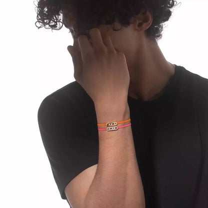[⭐Luxery]Messika Care(s) pink cord pavé bracelet