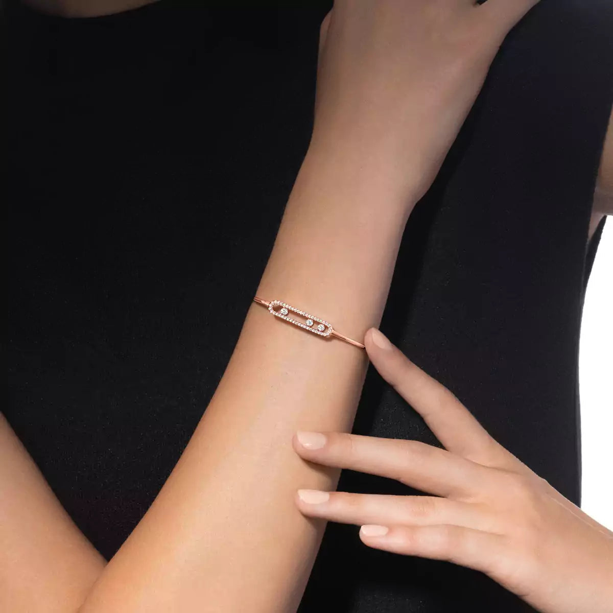 [⭐Luxery]Move Pavé Diamond Bangle Bracelet M